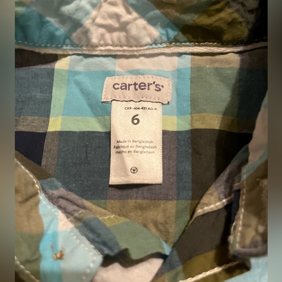 Carter's Button Down Short Sleeve Shirt Size 6 - Picture 3 of 3